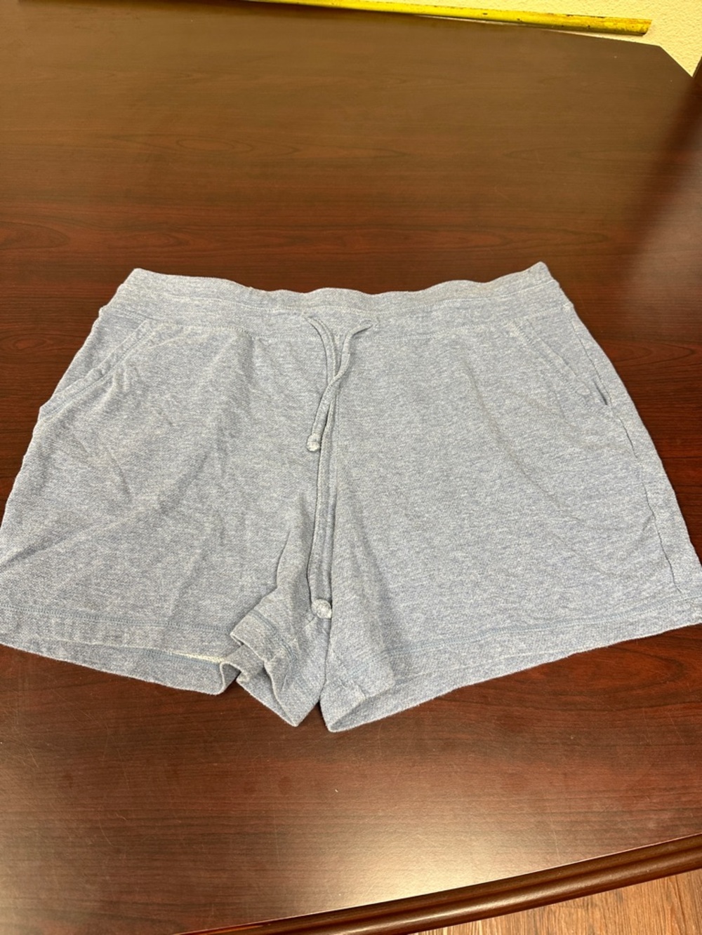 @32 Cool Light Blue Heather Athletic Lounge Shorts with Drawstring